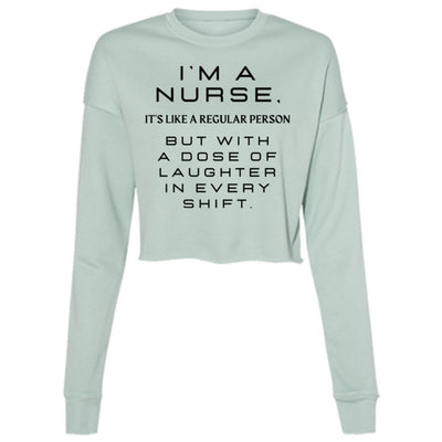 NURSE LAUGHTER Ladies' Cropped Fleece Crew