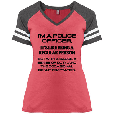 BADGE & DUTY Ladies' Game V-Neck T-Shirt