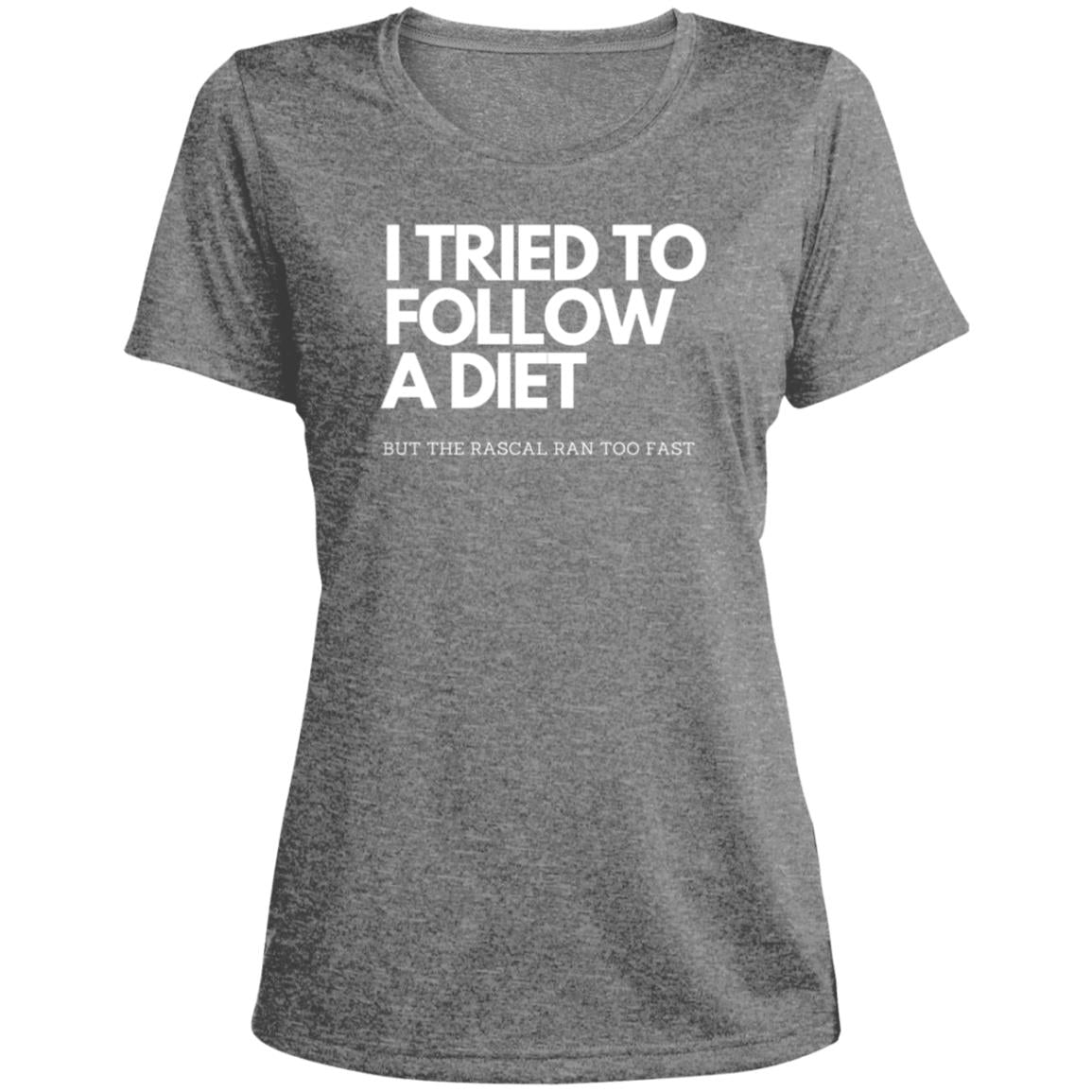 FAST LANE DIET STRUGGLE Ladies' Heather Scoop Neck Performance Tee