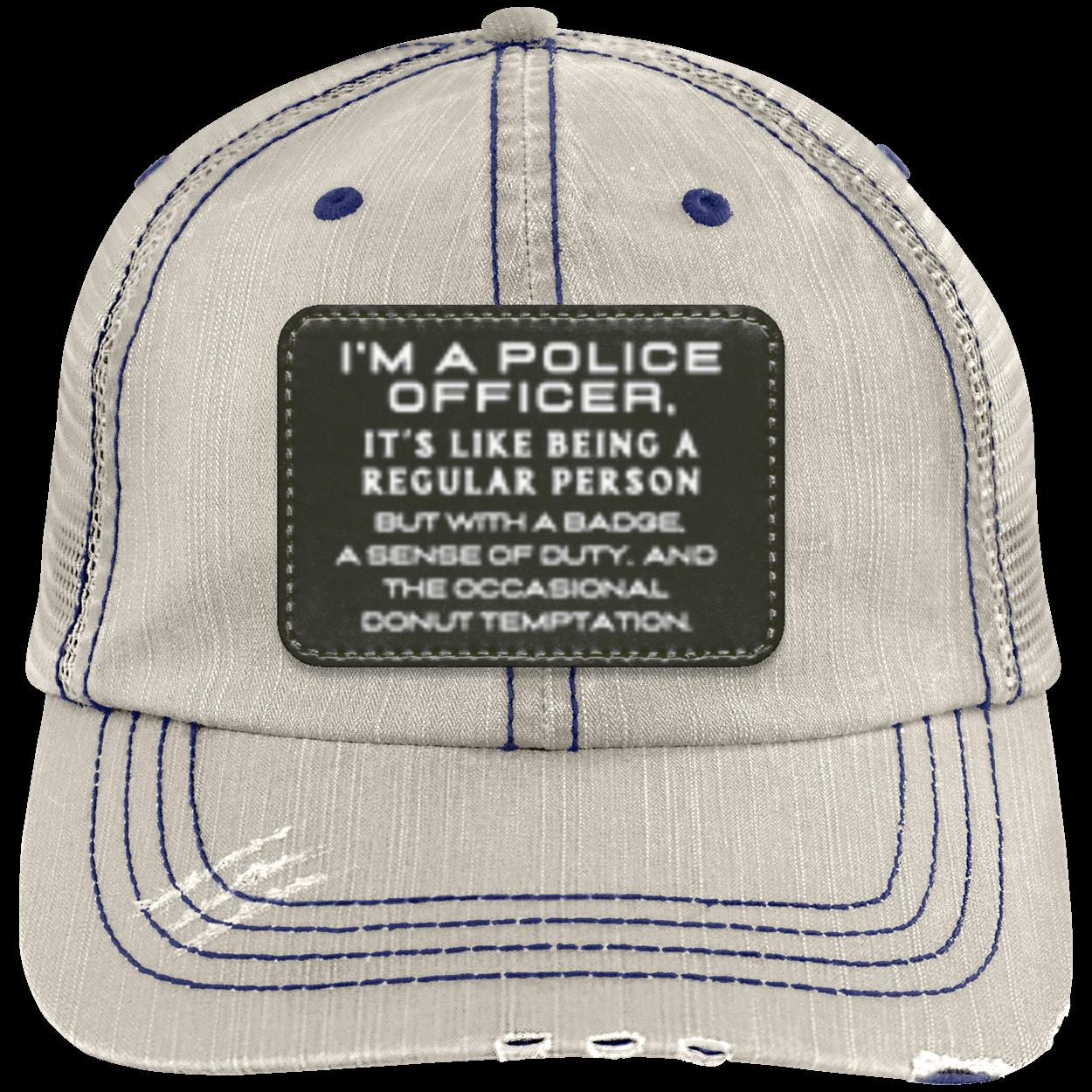 BADGE & DUTY Distressed Unstructured Trucker Cap