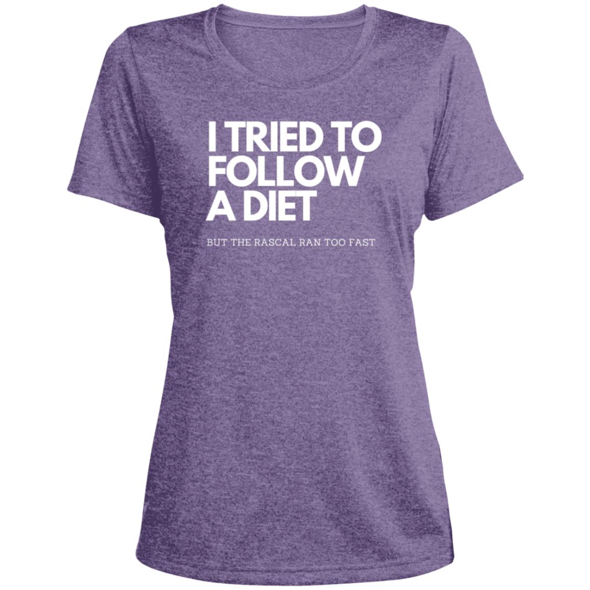 FAST LANE DIET STRUGGLE Ladies' Heather Scoop Neck Performance Tee