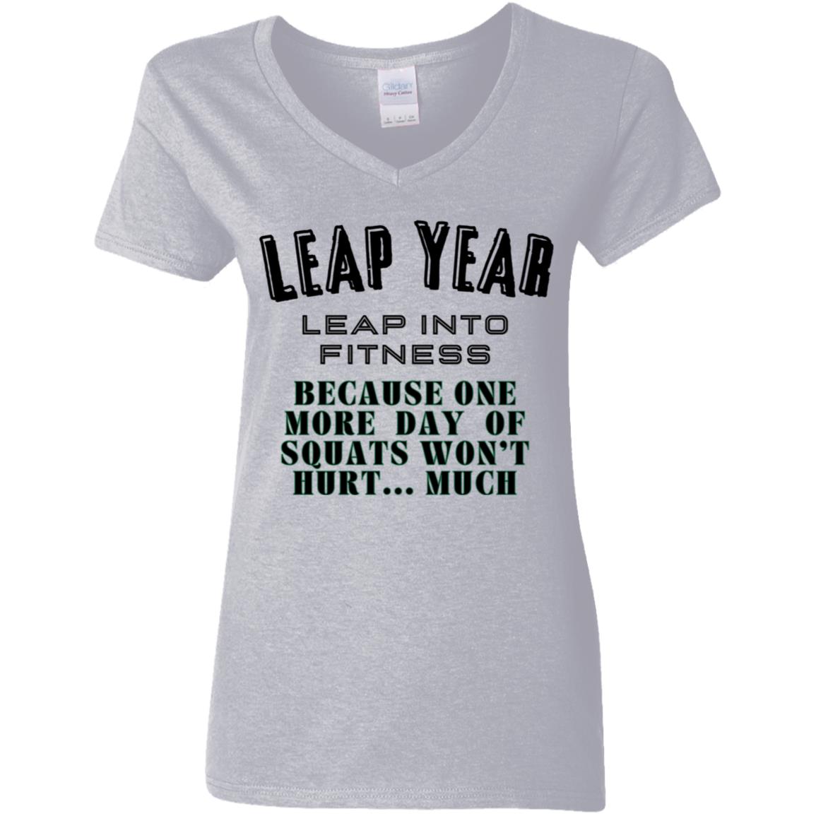 LEAP YEAR SQUATS Ladies' 5.3 oz. V-Neck T-Shirt