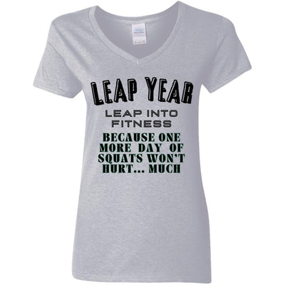 LEAP YEAR SQUATS Ladies' 5.3 oz. V-Neck T-Shirt