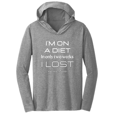 DIET DILEMMA White Triblend T-Shirt Hoodie