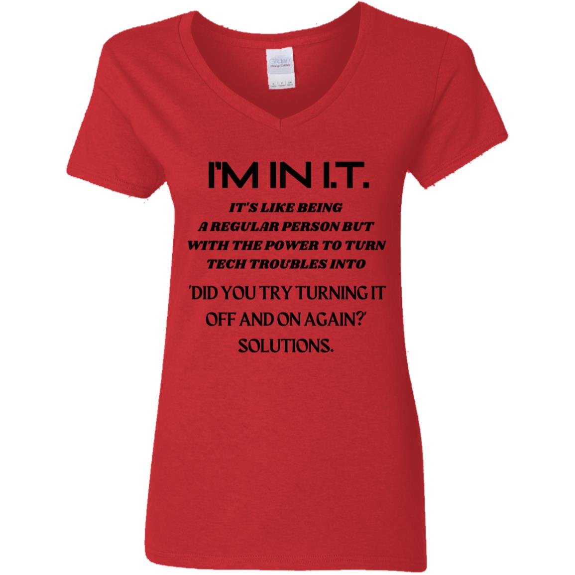 TECH WIZARDRY Ladies'  V-Neck T-Shirt