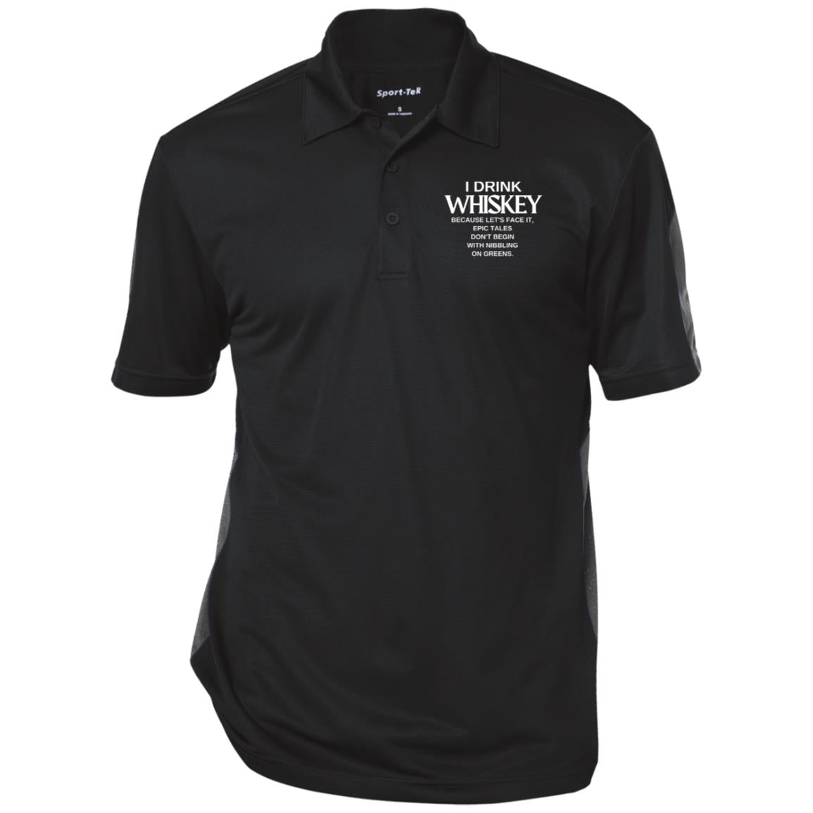 WHISKEY CHRONICLES Performance Textured Three-Button Polo