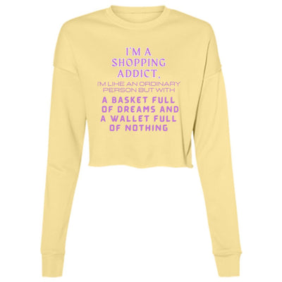 SHOPPING ADDICT Ladies' Cropped Fleece Crew
