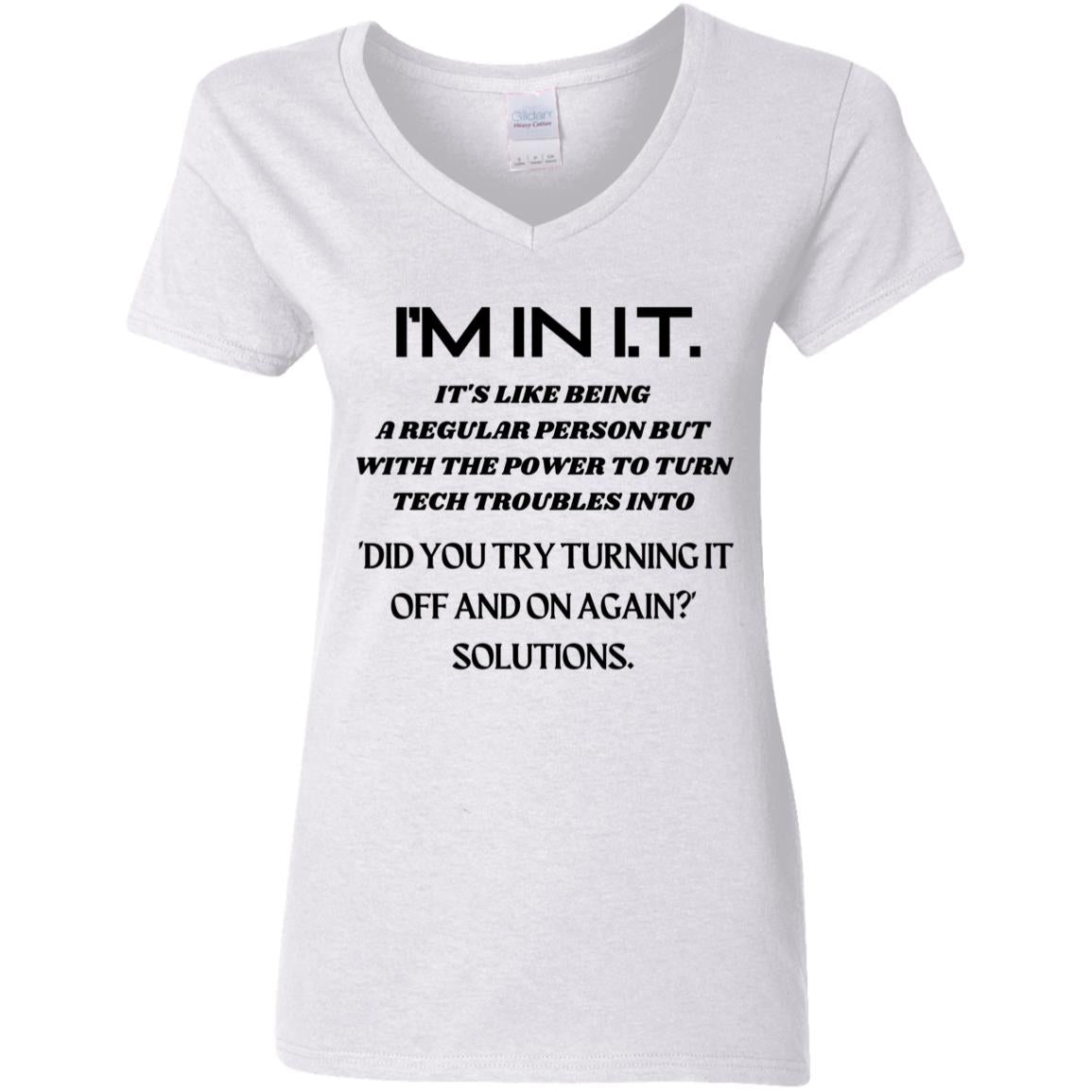 TECH WIZARDRY Ladies'  V-Neck T-Shirt