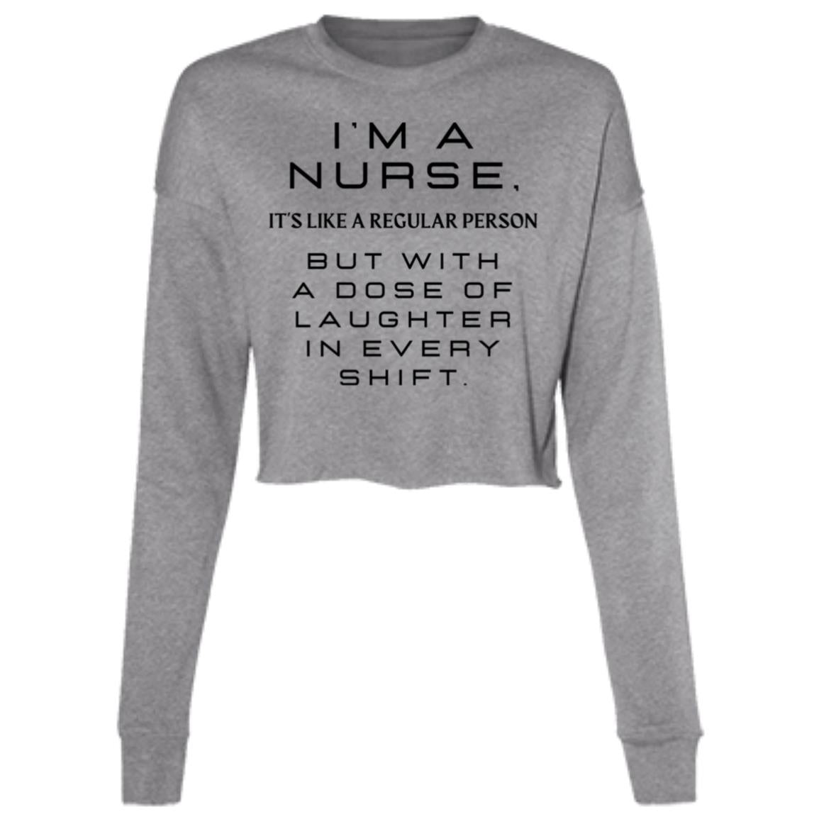 NURSE LAUGHTER Ladies' Cropped Fleece Crew