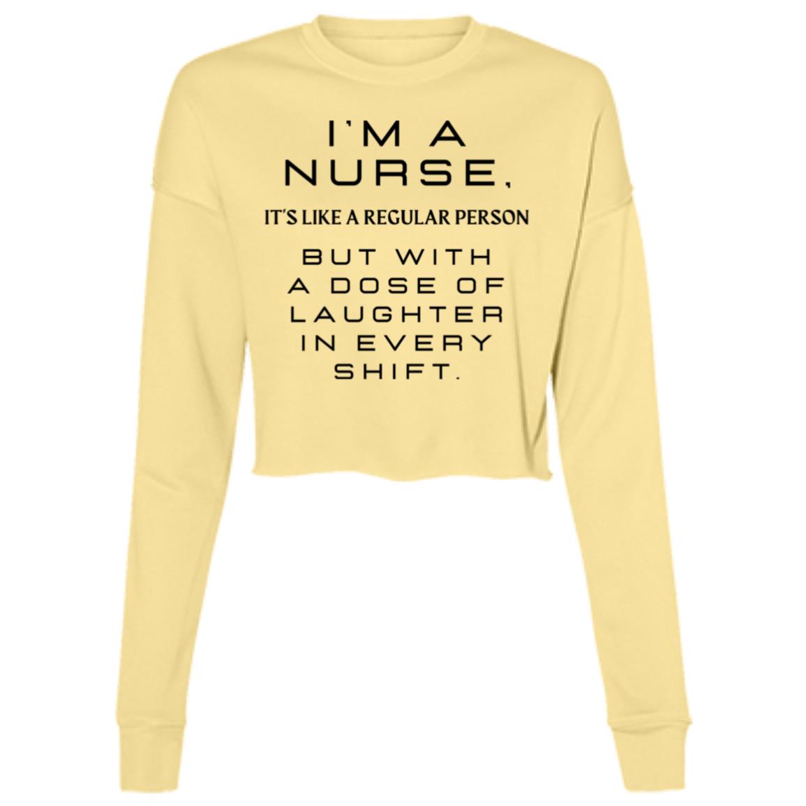 NURSE LAUGHTER Ladies' Cropped Fleece Crew