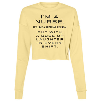 NURSE LAUGHTER Ladies' Cropped Fleece Crew