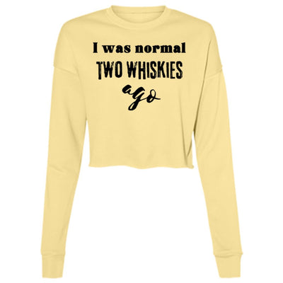 2 WHISKIES AGO Ladies' Cropped Fleece Crew