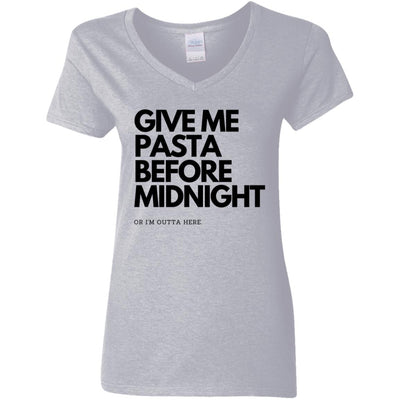 PASTA LOVER'S ESCAPE Ladies' V-Neck T-Shirt: Before Midnight Edition