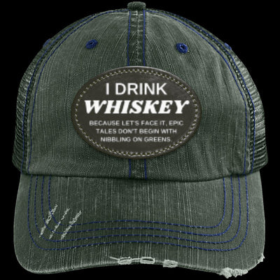 WHISKEY CHRONICLES Distressed Unstructured Trucker Cap