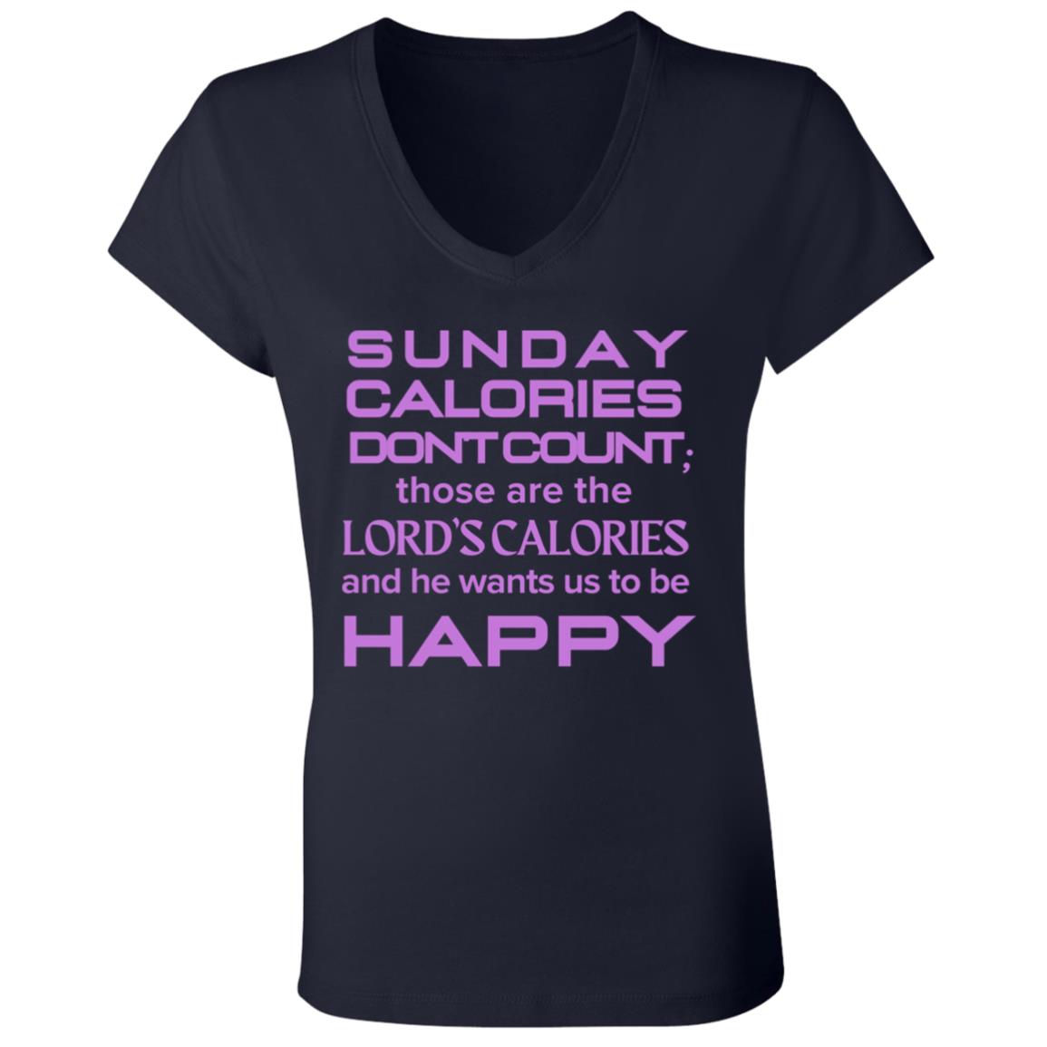 SUNDAY CALORIES Ladies' Jersey V-Neck T-Shirt