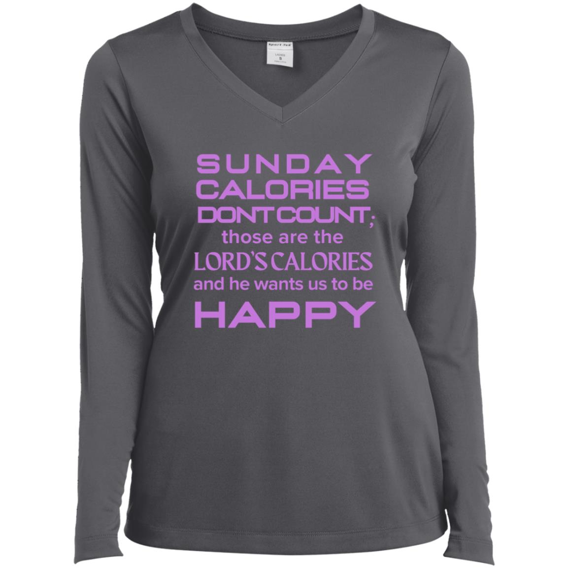 SUNDAY CALORIES Ladies’ Long Sleeve Performance V-Neck Tee