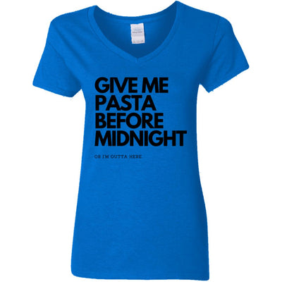PASTA LOVER'S ESCAPE Ladies' V-Neck T-Shirt: Before Midnight Edition