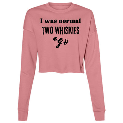2 WHISKIES AGO Ladies' Cropped Fleece Crew
