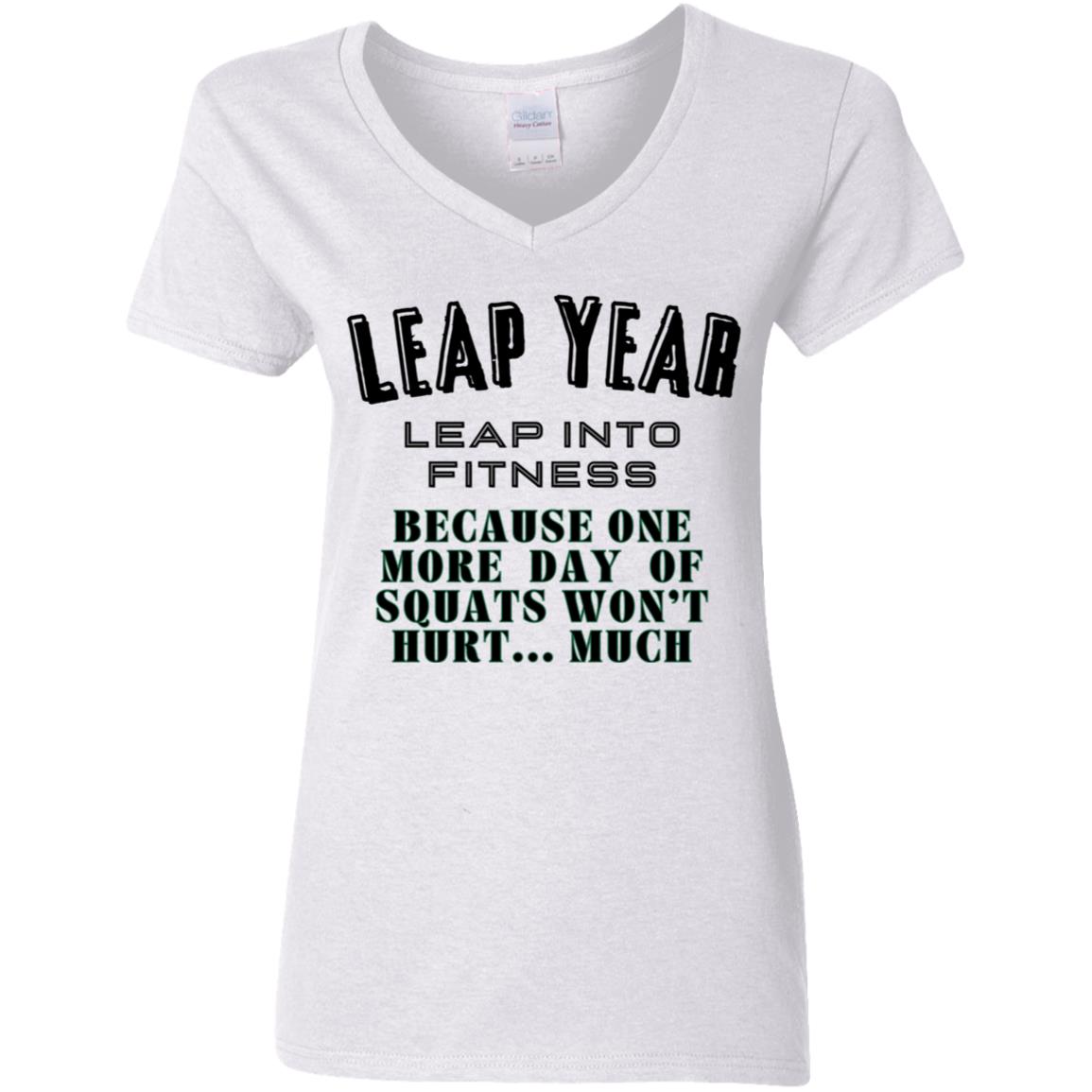 LEAP YEAR SQUATS Ladies' 5.3 oz. V-Neck T-Shirt