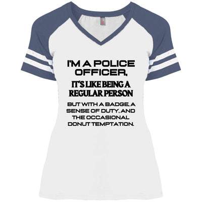 BADGE & DUTY Ladies' Game V-Neck T-Shirt