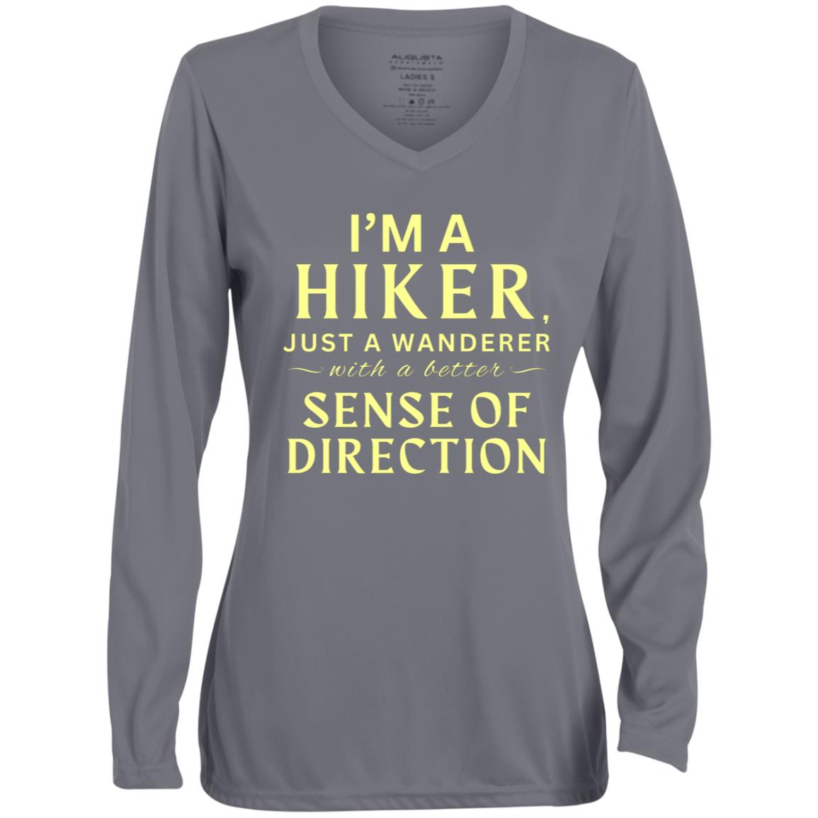 WANDERLUST CHIC Ladies' Moisture-Wicking Long Sleeve V-Neck Tee