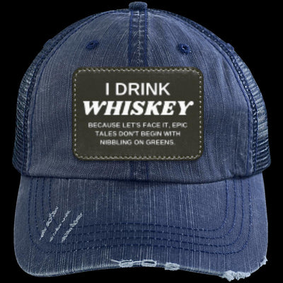 WHISKEY CHRONICLES Distressed Unstructured Trucker Cap