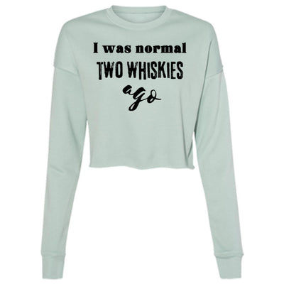 2 WHISKIES AGO Ladies' Cropped Fleece Crew