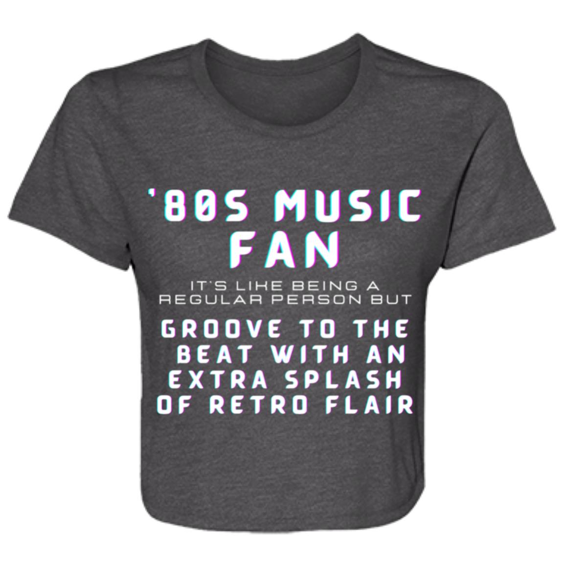 RETRO GROOVE Ladies' Flowy Cropped Tee