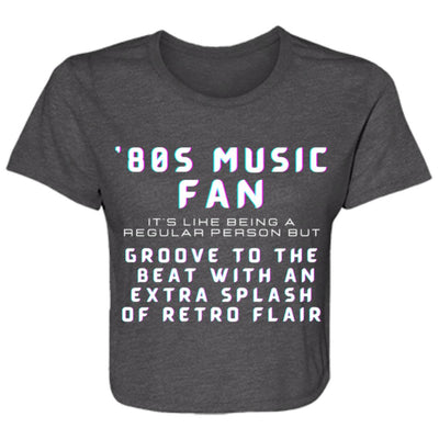 RETRO GROOVE Ladies' Flowy Cropped Tee