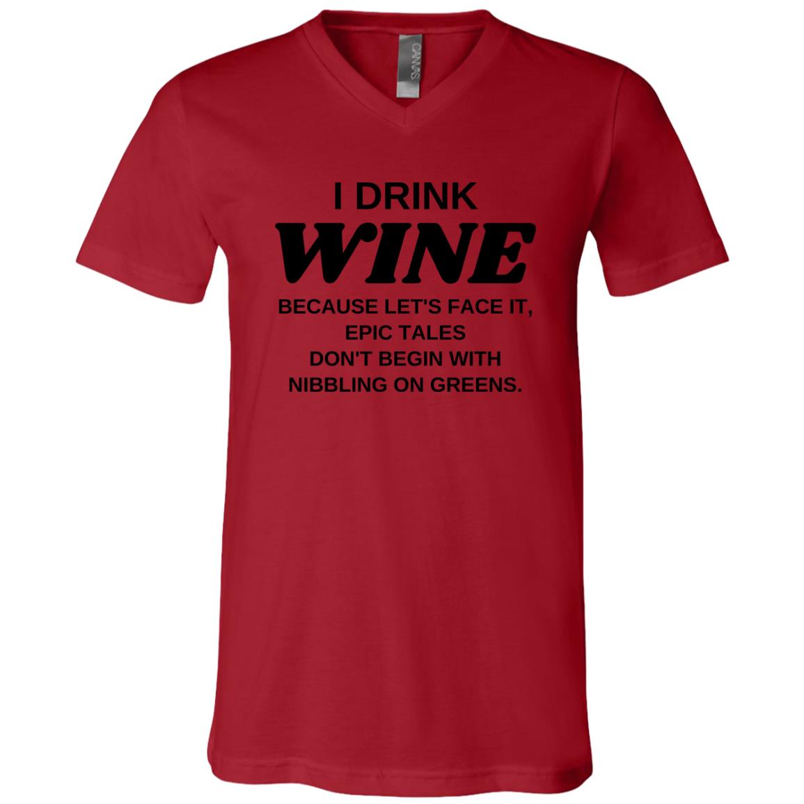 WINE TALES Unisex Jersey SS V-Neck T-Shirt