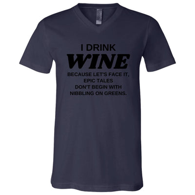 WINE TALES Unisex Jersey SS V-Neck T-Shirt