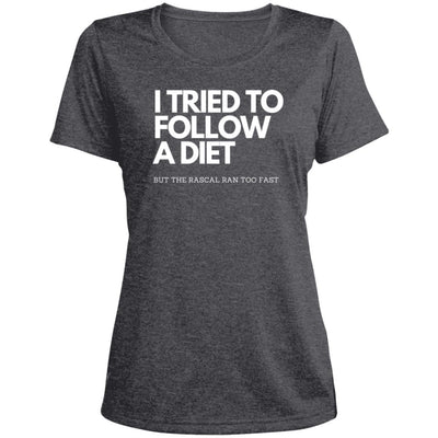 FAST LANE DIET STRUGGLE Ladies' Heather Scoop Neck Performance Tee