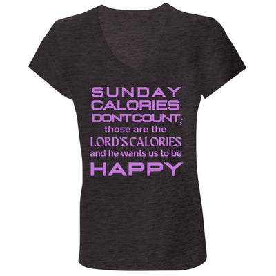 SUNDAY CALORIES Ladies' Jersey V-Neck T-Shirt