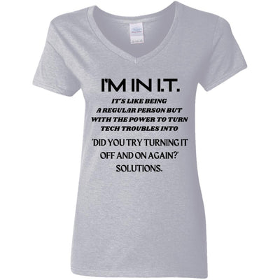 TECH WIZARDRY Ladies'  V-Neck T-Shirt