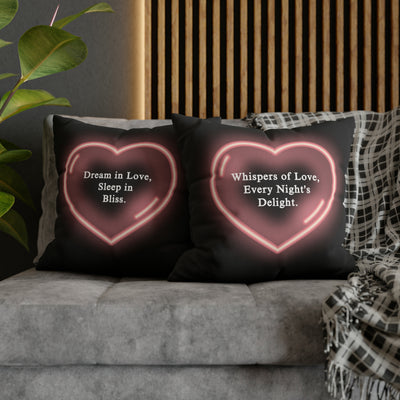 Love Mood Fantasy WHISPERS OF LOVE or DREAMS OF LOVE Spun Polyester Square Pillow