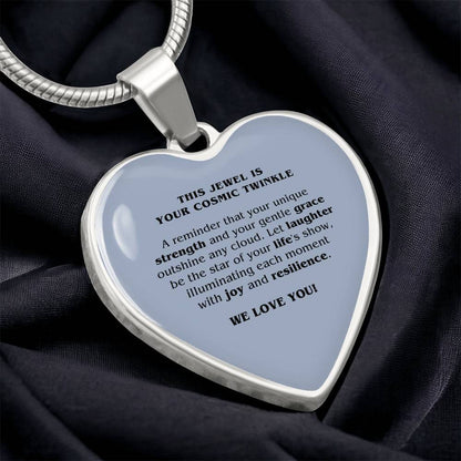 Cosmic Resilience Heart: Healing graphic heart with Inspirational Message and engraved personalization