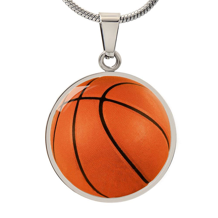 BASKETBALL Circle Pendant Necklace