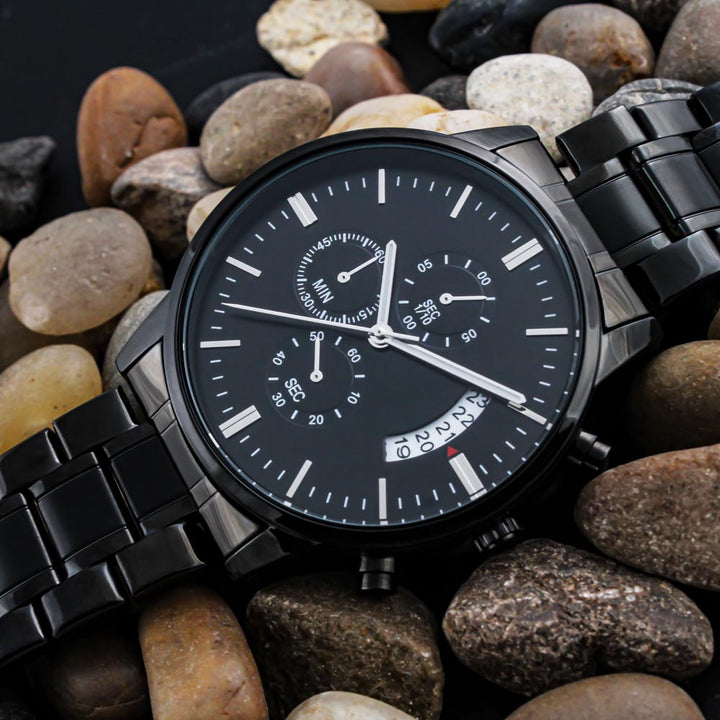 PROUD GRADUATE  - Black chronograph watch
