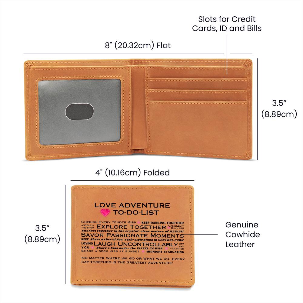 LOVE ADVENTURE TO-DO LIST Leather Wallet
