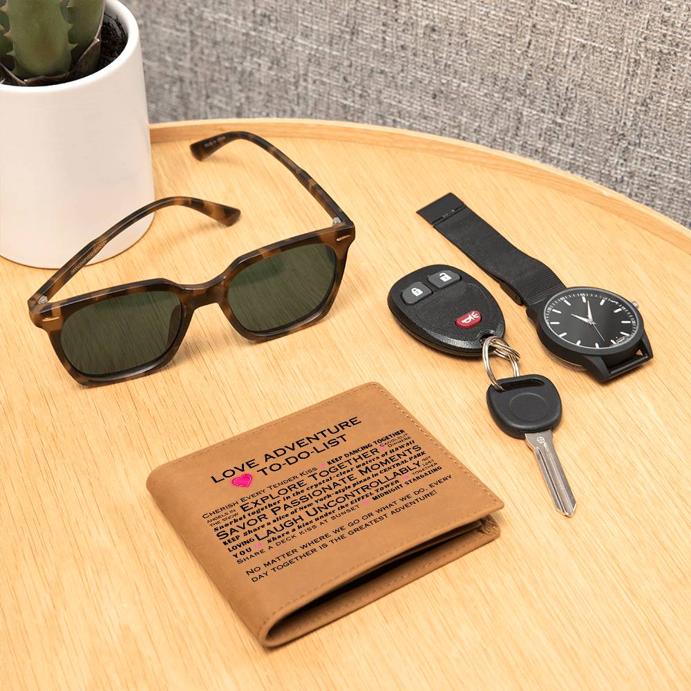 LOVE ADVENTURE TO-DO LIST Leather Wallet