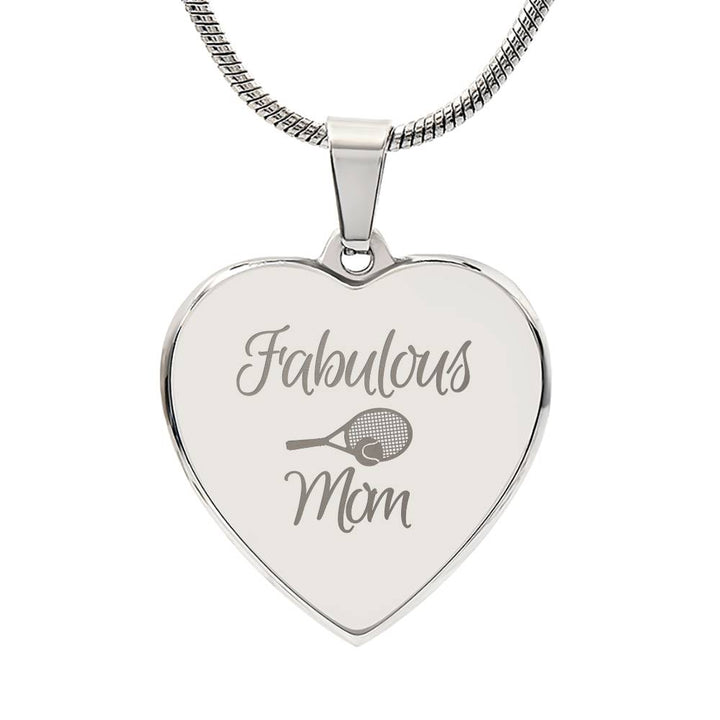 FABULOUS TENNIS MOM - Personalizable Heart Pendant Necklace