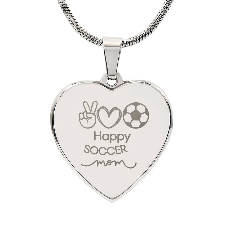 SOCCER MOM SERENITY Heart engraved pendant necklace - Personalizable