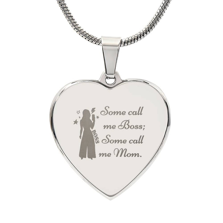 BOSS & MOM Heart Pendant Necklace - Personalizable