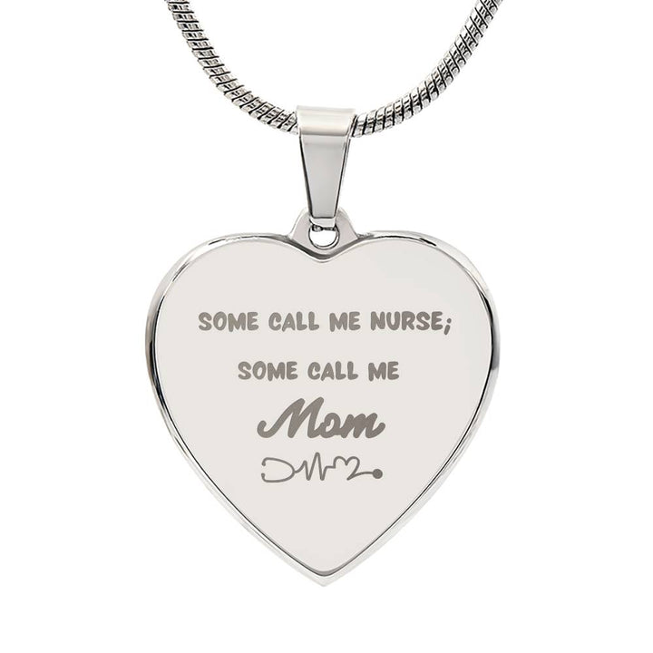 NURSE MOM Heart Pendant Necklace -Personalizable