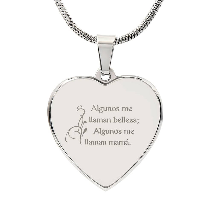 BELLEZA Y MAMA Collar con colgante de corazon - personalizable
