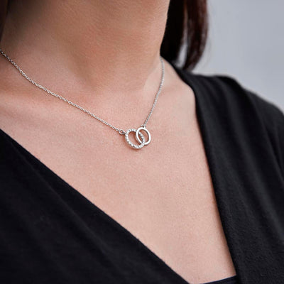 Everlasting Bond Interlocking Circles Necklace Gift Set - FATHER to ADVENTUROUS DAUGHTER