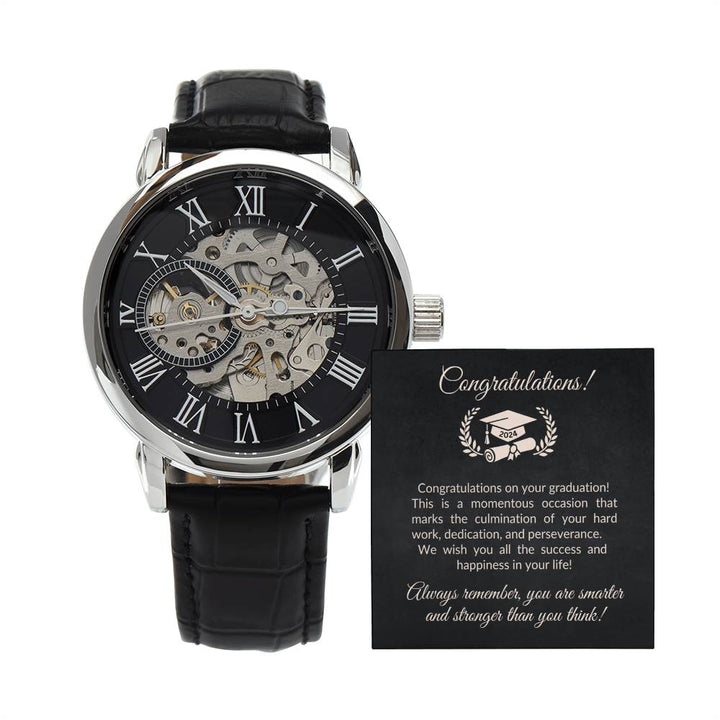 CONGRATULATIONS Men's Openwork Watch - Graduation Gift