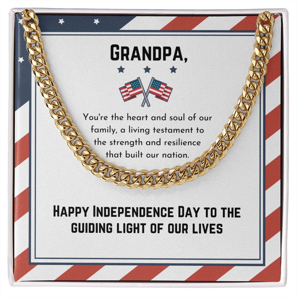 GRANDPA - Happy Independence Day - Cuban Link Chain