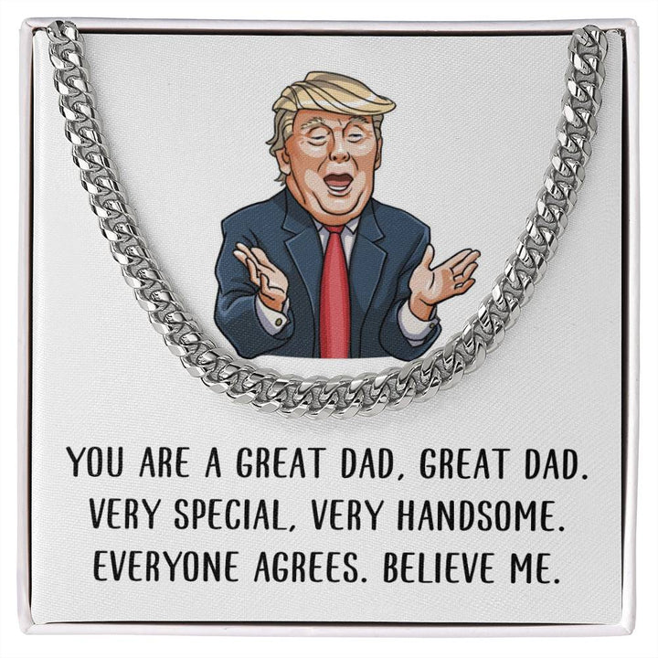 To Dad - Great Dad - Funny card with Cuban Link Chain
