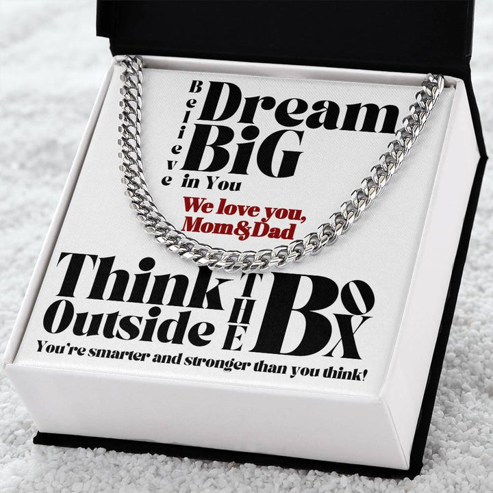 Empowerment Elegance: THINK OUTSIDE THE BOX Cuban Chain in Luxury or Soft Box
